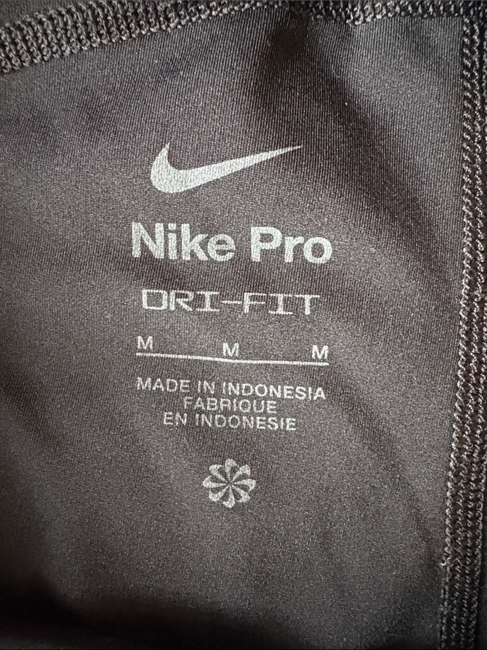 Nike Pro Black Spandex Shorts with Gold Floral Print - Picture 3 of 3
